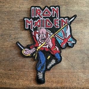 Iron Maiden Eddie Flag British Heavy Metal 90s 80s Vintage Patch.